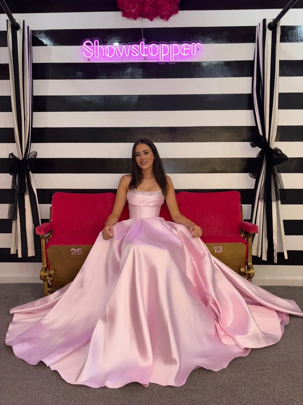 Girl in a pink dress